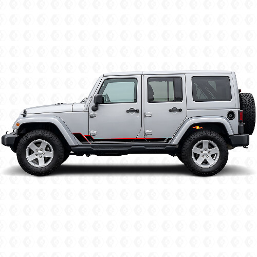Adesivo in vinile a due strisce per modanatura per Jeep Wrangler JK 2007-2018_1