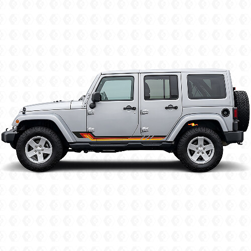 Adesivo in vinile con strisce laterali stile vintage per Jeep Wrangler JK 2007-2018_1