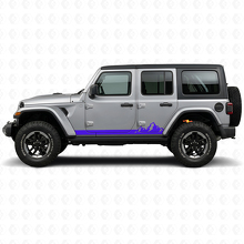 Adesivo Vinile Laterale a Sottile Strisce Montagne per Jeep Wrangler JL 2018+_2
