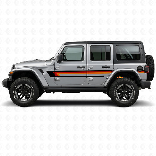 Adesivo Vinile Laterale a Tripla Striscia per Porta Jeep Wrangler JL 2018+_1