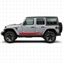 Adesivo Laterale in Vinile Style Stripes Montagne per Jeep Wrangler JL 2018+_3