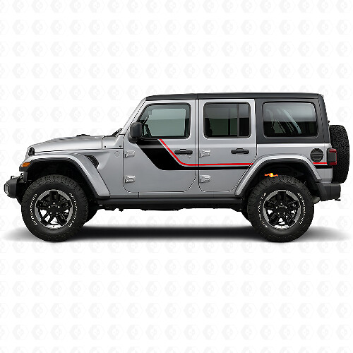 Adesivo laterale a strisce gemelle per Jeep Wrangler JL 2018+_1