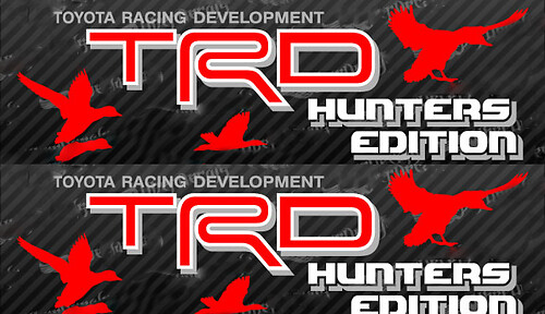 2 TOYOTA TRD HUNTER EDITION DECAL ALL TERRAIN DECAL Mountain TRD racing lato sviluppo adesivo decalcomania in vinile