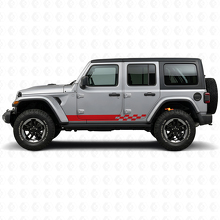 Adesivo in Vinile con Strisce a Scacchi Laterali per Jeep Wrangler JL 2018+_3