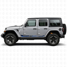 Adesivo Vinilico Strisce Laterali a Bandiera a Scacchi per Jeep Wrangler JL 2018+_2