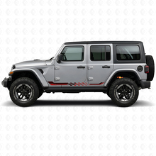 Adesivo Vinilico Strisce Laterali a Bandiera a Scacchi per Jeep Wrangler JL 2018+_3