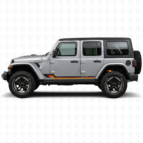 Adesivo in vinile con strisce laterali stile vintage per Jeep Wrangler JL 2018+_1