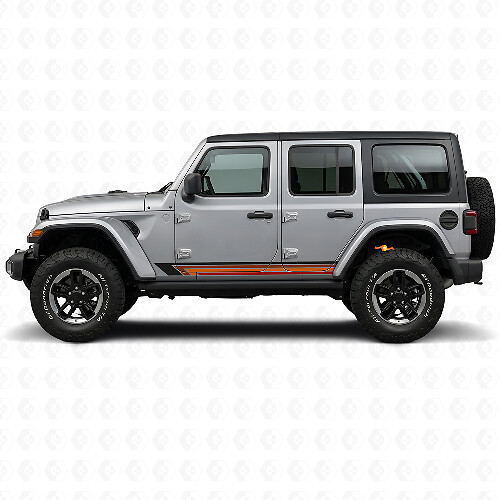 Strisce Laterali Dritte Vintage Adesivo Vinile per Jeep Wrangler JL 2018+_1