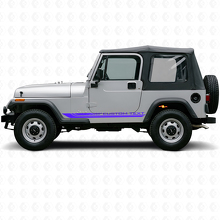 Adesivo in vinile con strisce laterali curve a scacchi per Jeep Wrangler YJ 1987-1995_2