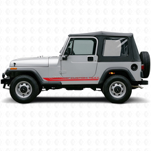 Adesivo in vinile con strisce laterali curve a scacchi per Jeep Wrangler YJ 1987-1995_3