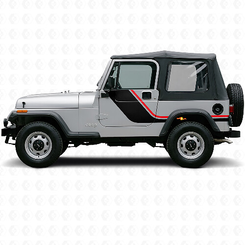 Adesivo Laterale a Due Strisce per Jeep Wrangler YJ 1987-1995_1
