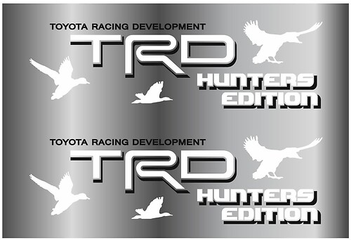 2 TOYOTA TRD HUNTER EDITION DECAL DECAL Adesivo decalcomania in vinile lato sviluppo racing Mountain TRD 3