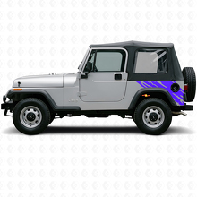 Adesivo in vinile grafico schizzi di fango laterale posteriore per Jeep Wrangler YJ 1987-1995_2