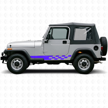 Adesivo Laterale in Vinile a Strisce a Scacchi per Jeep Wrangler YJ 1987-1995_2