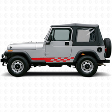 Adesivo Laterale in Vinile a Strisce a Scacchi per Jeep Wrangler YJ 1987-1995_3