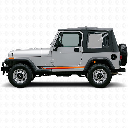 Strisce Laterali Dritte Vintage Adesivo in Vinile per Jeep Wrangler YJ 1987-1995_1