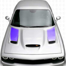 Kit adesivi in vinile per inserto griglia cofano con striscia contorno blackout per Dodge Challenger 2015+_2