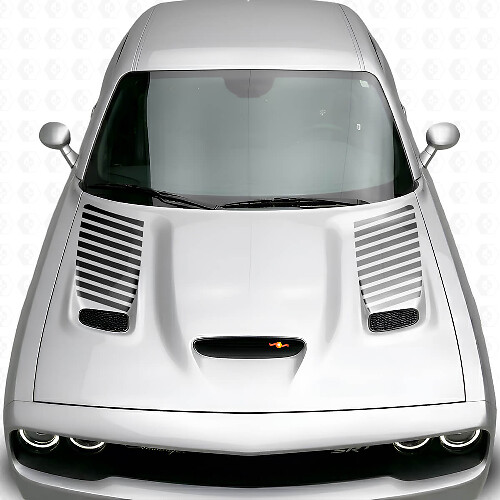 Kit di Adesivi in Vinile per Inserto della Ventilazione Cofano a Strisce per Dodge Challenger 2015+