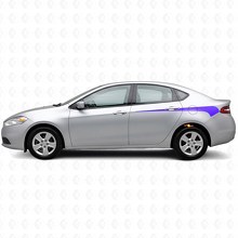 Adesivo Vinilico con Strisce Laterali Curve Affilate per Dodge Dart 2013+_2