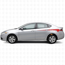 Adesivo Vinilico con Strisce Laterali Curve Affilate per Dodge Dart 2013+_3