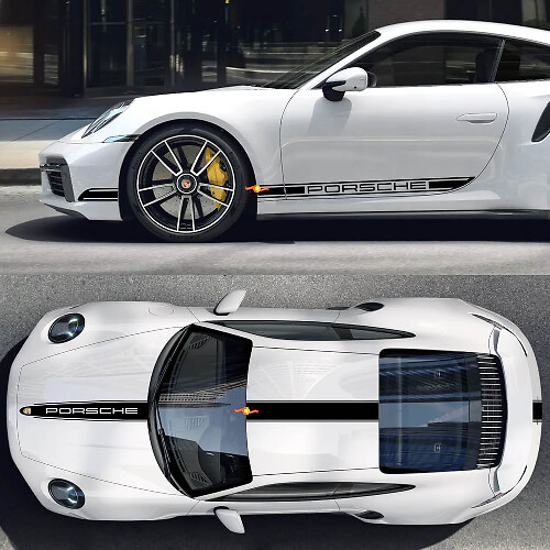 Kit Completo Adesivi in Vinile Strisce Stile Porsche per Porsche 911 Turbo S3