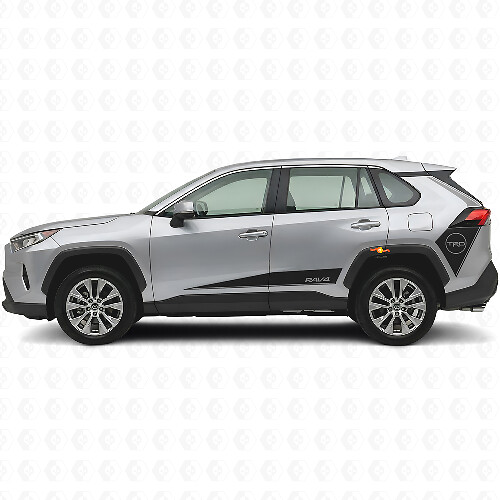 Adesivo in Vinile a Strisce Laterali in Stile Hockey TRD per Toyota RAV4 2019-2024_1