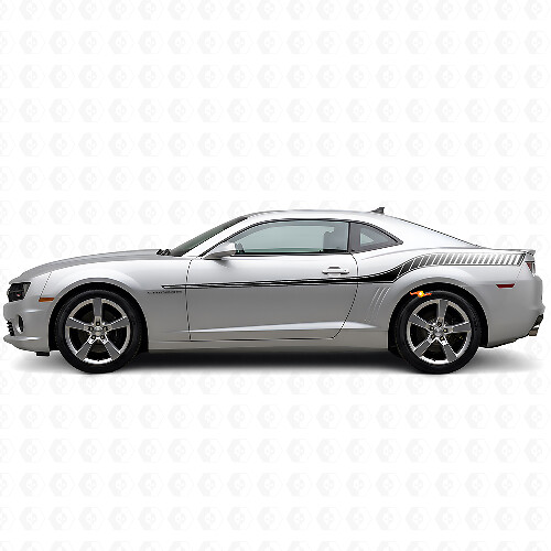 Kit Adesivi Vinilici Strisce Laterali Stile Racing Per Chevrolet Camaro 2010-2013_1