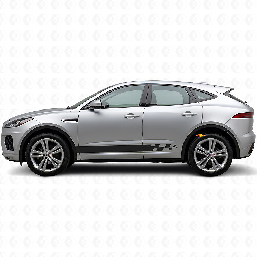 Kit Adesivi in Vinile con Strisce Laterali a Scacchi per Jaguar E-Pace 2017-2022