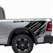 Kit adesivo in vinile personalizzato stile grunge contorno posteriore per Dodge Ram_2