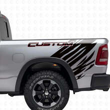 Kit adesivo in vinile personalizzato stile grunge contorno posteriore per Dodge Ram_4