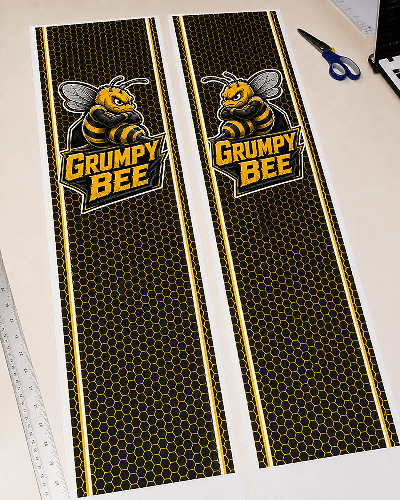 Adesivi Stripe a Nido d'Ape Grumpy Bee per il Lato del Letto Dodge Ram 1500 2500