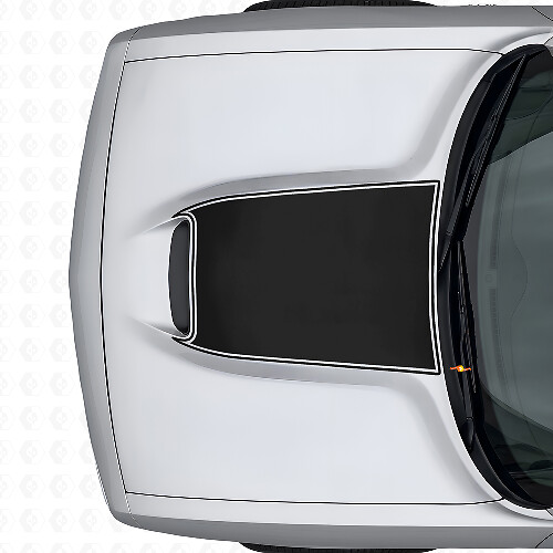 Adesivo Vinilico Contorno Nero Opaco per Cofano Dodge Challenger 2015+_1