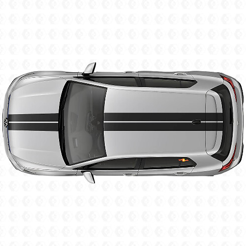 Kit Adesivi Vinile Strisce Doppie da Corsa per Cofano e Tetto per Volkswagen Golf R MK8 2023_1