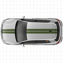 Kit Adesivi Vinile Strisce Doppie da Corsa per Cofano e Tetto per Volkswagen Golf R MK8 2023_3