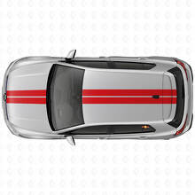 Kit Adesivi Vinile Strisce Doppie da Corsa per Cofano e Tetto per Volkswagen Golf R MK8 2023_4