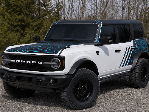 Kit di Adesivi in Vinile Completo con Mappa Topografica per Ford Bronco