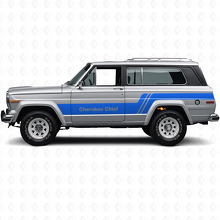 Kit Adesivi a Strisce Laterali in Vinile Cherokee Chief per Jeep Cherokee 1979_2