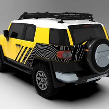 Kit di decalcomanie in vinile per cofano e fiancate con mappa topografica per Toyota FJ Cruiser_2