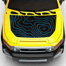 Kit di decalcomanie in vinile per cofano e fiancate con mappa topografica per Toyota FJ Cruiser_3