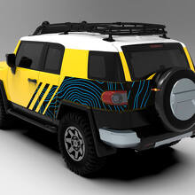 Kit di decalcomanie in vinile per cofano e fiancate con mappa topografica per Toyota FJ Cruiser_4