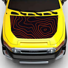 Kit di decalcomanie in vinile per cofano e fiancate con mappa topografica per Toyota FJ Cruiser_5