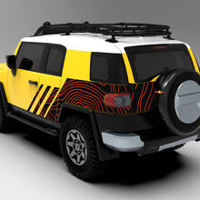 Kit di decalcomanie in vinile per cofano e fiancate con mappa topografica per Toyota FJ Cruiser_6