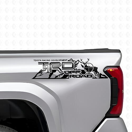 Set di Adesivi Laterali Posteriori in Vinile TRD Off Road Mountains per Camion Toyota