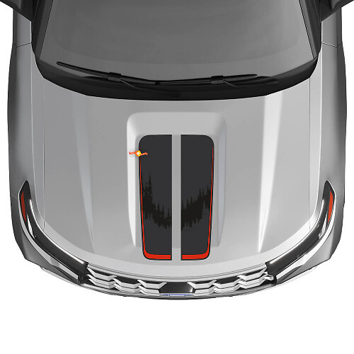 Set di Adesivi in Vinile con Doppie Strisce Cofano per Musclecar Explorer ST1 2020-2026_1