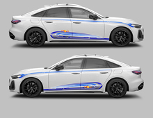 Kit Adesivi in Vinile Strisce Laterali & Sottoscocca A5 Techno Style per Audi A5_2