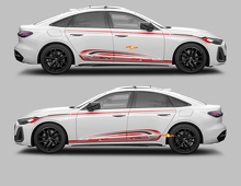 Kit Adesivi in Vinile Strisce Laterali & Sottoscocca A5 Techno Style per Audi A5_3