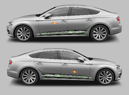 Kit Adesivi in Vinile Strisce Battitacco Sportback Techno Style per Audi A5