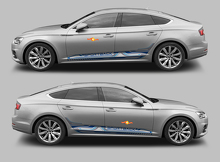 Kit Adesivi in Vinile Strisce Battitacco Sportback Techno Style per Audi A5_2