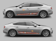 Kit Adesivi in Vinile Strisce Battitacco Sportback Techno Style per Audi A5_3