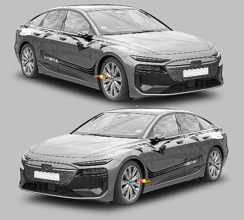 Kit di Adesivi Vinilici Strisce Laterali Stile Tribale per Audi A6 Sportback E-Tron